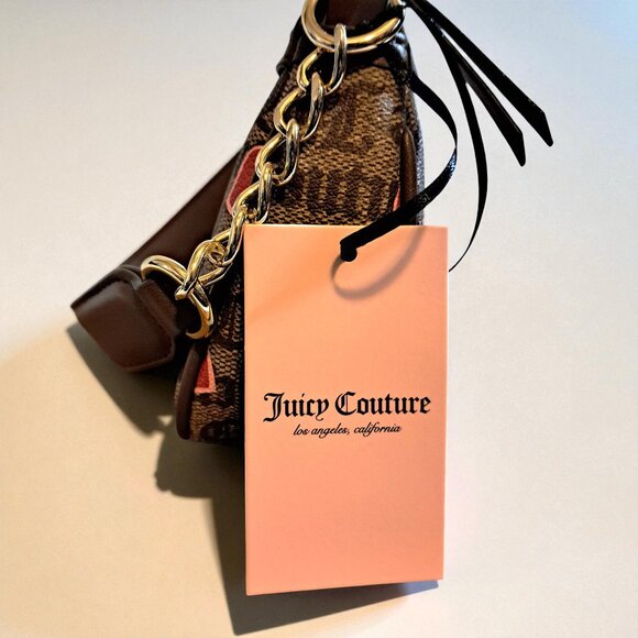 Juicy Couture I Heart Juicy Shoulder Bag Brown/Pink/Red NWT ( See Disc/Photos) - Picture 6 of 10